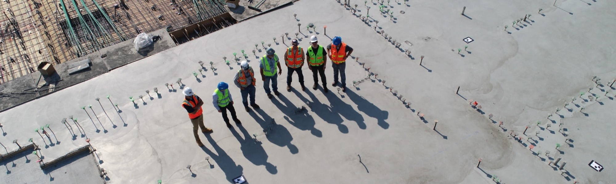 Group of workers on a building
