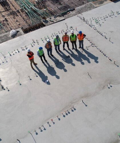 Group of workers on a building