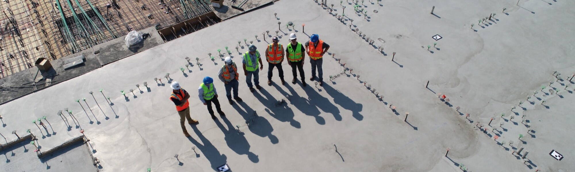 Group of workers on a building